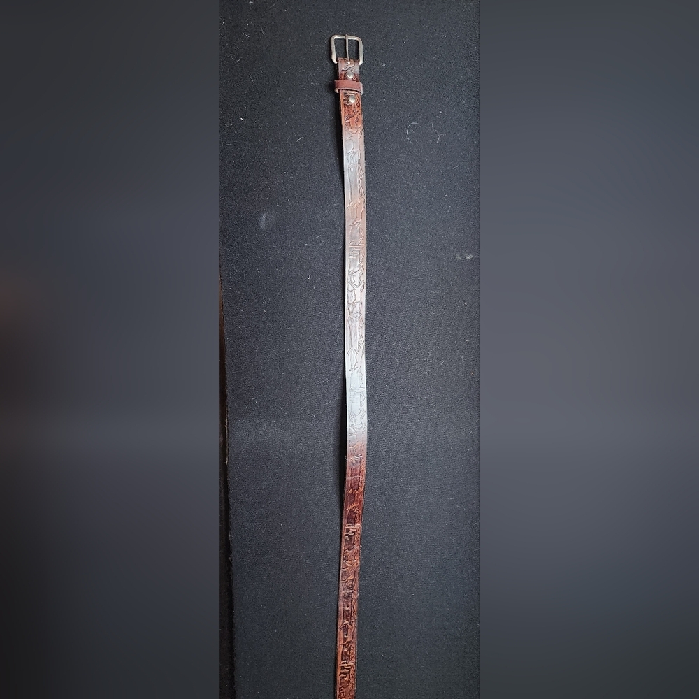 Brown Leather Handmade Belt - Picture 3 of 6